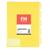 FM Pocket L Shape 5 Tab A4 Yellow 5 Pack